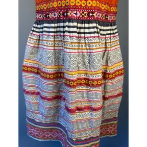 Free People Vintage Boho‎ Dress 2 Knit Bodice Fit Flare Festival Embroidered thumbnail 4