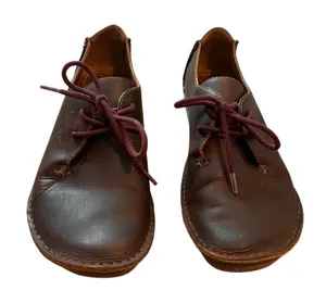 Clarks women Janey may flats leather derby shoes lace up Oxford moccasin Size 7 thumbnail 1