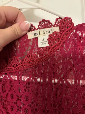 Miami Lace Midi Dress in Deep Red thumbnail 2