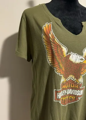 EUC Harley Davidson Motorcycles Green Eagle Fort Myers, FL Graphic shirt size XL thumbnail 2