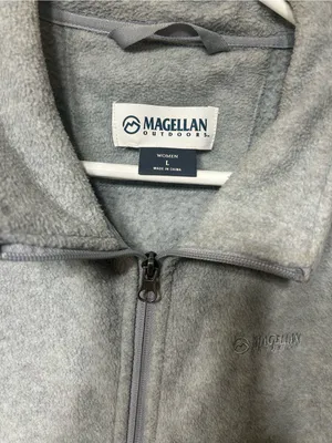 Magellan Outdoors Light Gray Full-Zip Fleece Jacket thumbnail 2