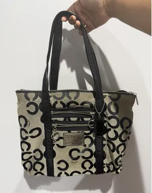 Coach Poppy Signature Black Canvas Double Handle Tote Bag, No. C1020-14530 T thumbnail 1