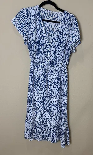 Rails Kiki Abstract Blue Leopard Print Dress Size Medium thumbnail 1