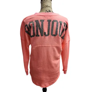 Rampage Pullover Sweatshirt‎ Dog Graphic Bonjour Coral Pink Comfy Medium thumbnail 3