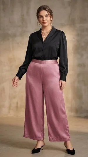 Athleta Calm Cool Pant Satin Silky Soft High Rise Wide Leg Pink Pants Size 3X. thumbnail 1