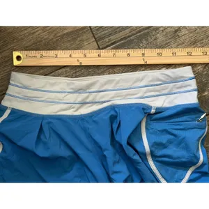 Lululemon Run In The Sun Shorts Blue White Trim Zipper Pocket Size 2 Liner Track thumbnail 5