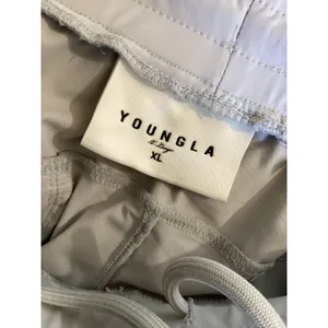 YoungLA Pants Womens XL Light Gray YLA251 Gym Joggers Zip Pockets Elastic Cuffs thumbnail 5
