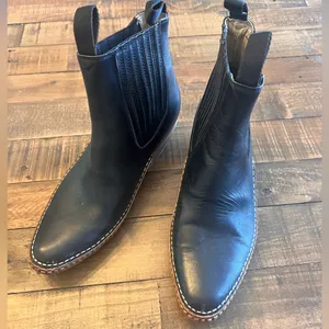 VAQUERO Western Calf Boots‎ Black Size 10.5 thumbnail 4