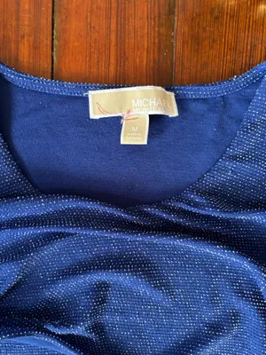 Michael kors Blue silver off the shoulder blouse medium women's thumbnail 4