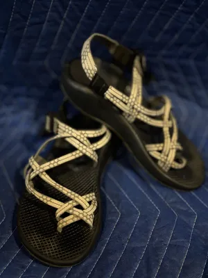 Chaco Women's 8 Strappy Sandals in Cream& Gray thumbnail 1