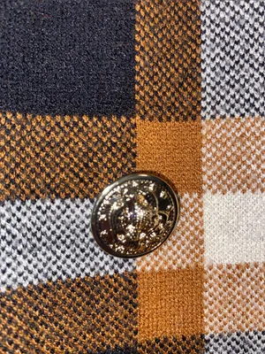 Anne Klein Plaid Sweater Jacket Knit Blazer with gold buttons thumbnail 3