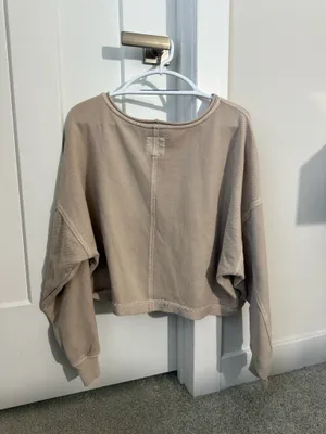 American Eagle Beige off the shoulder long sleeve thumbnail 2