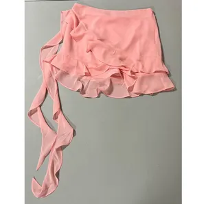 Pink Pastel Ruffle Y2K Mini Skirt Bottoms Size S 🎀✨ thumbnail 4