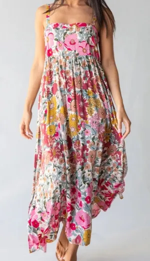 Natural Life Patti Side Slit Maxi Dress in Vintage Summer Floral Size Small thumbnail 1
