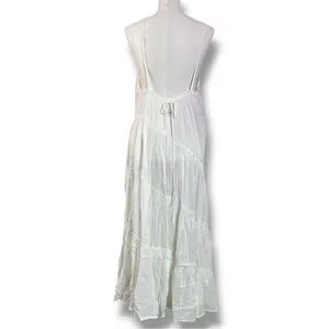 Free People Bohemian Ethereal Billowy Horizon Coast Maxi Dress White Large NWT thumbnail 8