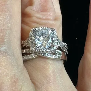 Love Eternity Set 2pc Cubic Zirconia Braided Double Band size 9 thumbnail 15