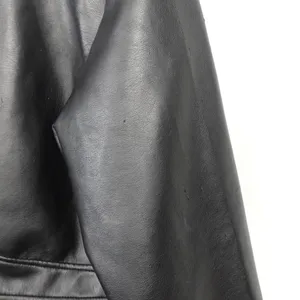 Vintage Faux Vegan Black Leather Jacket Blazer thumbnail 14