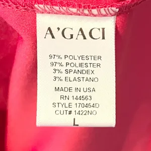 A’GACI Fuchsia Pink Ruffle Delight Dress Large NWT thumbnail 8