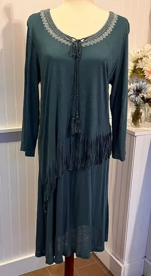 Fringe Long-Sleeve Cowgirl Dress Back in the Saddle thumbnail 1