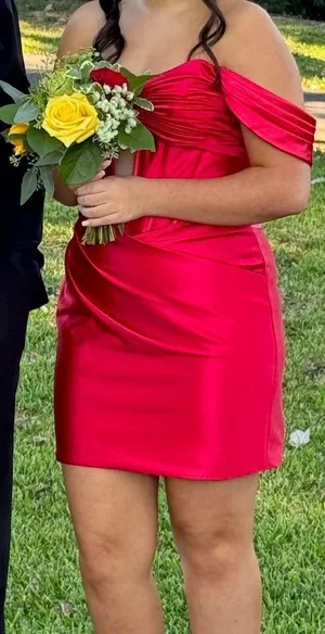 Red Rachel Allan 40433 Homecoming Dress Size 12 thumbnail 1