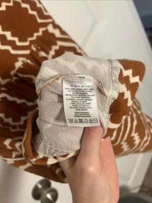 Anthropologie Rust and Cream Geometric Mini Dress thumbnail 7