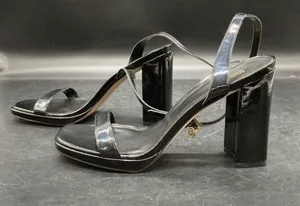 Michael Kors Black Patent Block Heel Sandals thumbnail 1