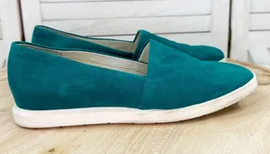 Franco Sarto Bonza Suede Slip On Loafers Flats Dark Teal Green Size 8 Casual thumbnail 1