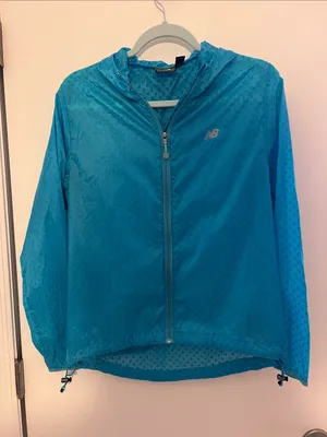 New Balance Turquoise Hooded Running Jacket thumbnail 1