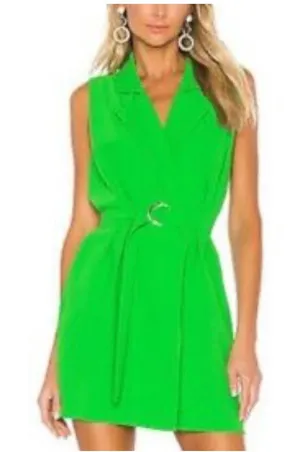 Amanda Uprichard Wintour Wrap Dress in Grass‎ Sleeveless Belted Size Small Mini thumbnail 1