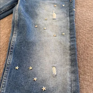 Zara‎ women's Star-Studded Denim Jeans thumbnail 5
