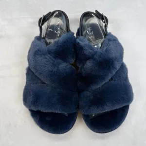 Koolaburra by UGG Fuzz-ee Sandals Adjustable‎ Insignia Blue Furry Size 5 thumbnail 3