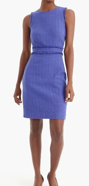 New J. Crew Sheath dress in tweed in Baltik blue size 16 thumbnail 1