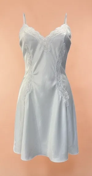 Vtg Val Mode Lingerie Baby Doll Fairy Party 80's White Lace Slip Dress USA Satin thumbnail 1