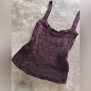 ZARA Knit Silky Stretch Plum Purple Lined Sweater Tank Top Women’s Sz M EUC thumbnail 2