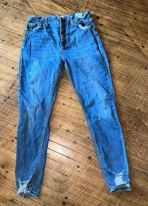 Kancan distressed multi button 15/31 stretchy jeans Blue thumbnail 1