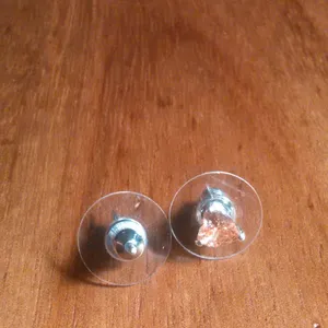 Champagne Heart Simulated Diamond Sterling Silver Stud Earrings thumbnail 5