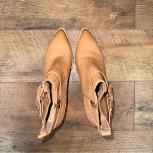 Vince Camuto Berindal Tan Leather Heeled Ankle Booties thumbnail 7