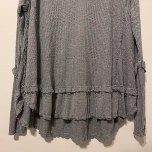 Free People Laguna Thermal Size Medium Gray Long Sleeve Top thumbnail 5