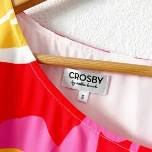 CROSBY by Mollie Burch Brooklyn Floral Coral Puff Sleeve Mini Dress thumbnail 2