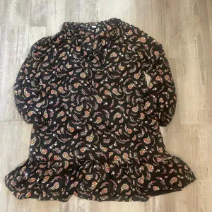 Old Navy Womens Top Dress Medium Black Floral Paisley Ruffle Long Sleeve thumbnail 9