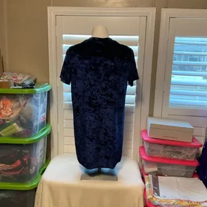 Xhilaration Velvet Dress in Rich Blue thumbnail 4