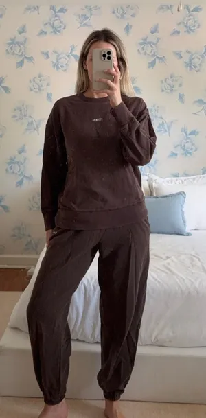 Thrills Sweatpants Sweashirt Loung Set 2-Piece Brown thumbnail 1