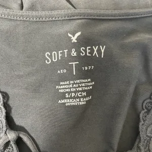 American Eagle Soft & Sexy Gray Lace Strappy Front Top thumbnail 10