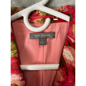 Ann Taylor Silk Floral Blazer Romantic Cottagecore Preppy Chic Pink Blazer Sz‎ 4 thumbnail 4