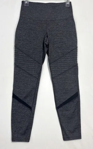Old‎ Navy Go-Dry Active Leggings Gray Moto Pintuck Athletic Pants Yoga Medium thumbnail 1