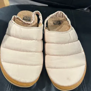 Reef Quilted Slip-On Clog in Cream with Tan Sole thumbnail 1