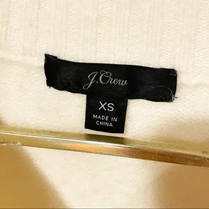 J. Crew Size XS Oversize Cream Wool‎ Alpaca Crewneck Long Sleeve Sweater thumbnail 4