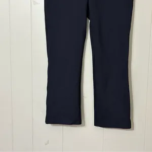 Quince Ultra Stretch Ponte Kick Flare Pants Navy Blue Pull On Work Pant Size M thumbnail 6