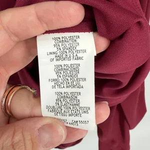 Marina 20W Burgundy Sequin Lace Bodice Long Sleeve Formal Gown Dress Party‎ thumbnail 6