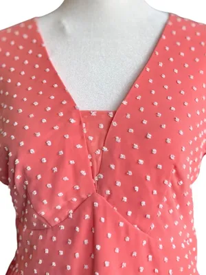 Saloni Marissa Coral Swiss‎ Dot Mini Dress Sz 6 thumbnail 3